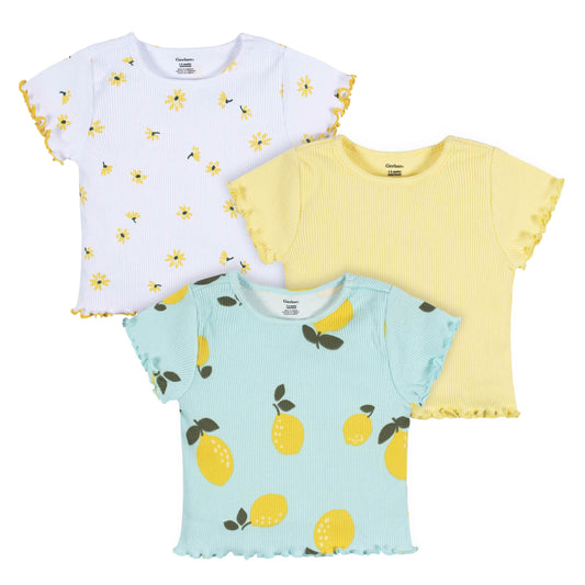 3-Pack Baby & Toddler Girls Picnic Day Dreams Short Sleeve Tees